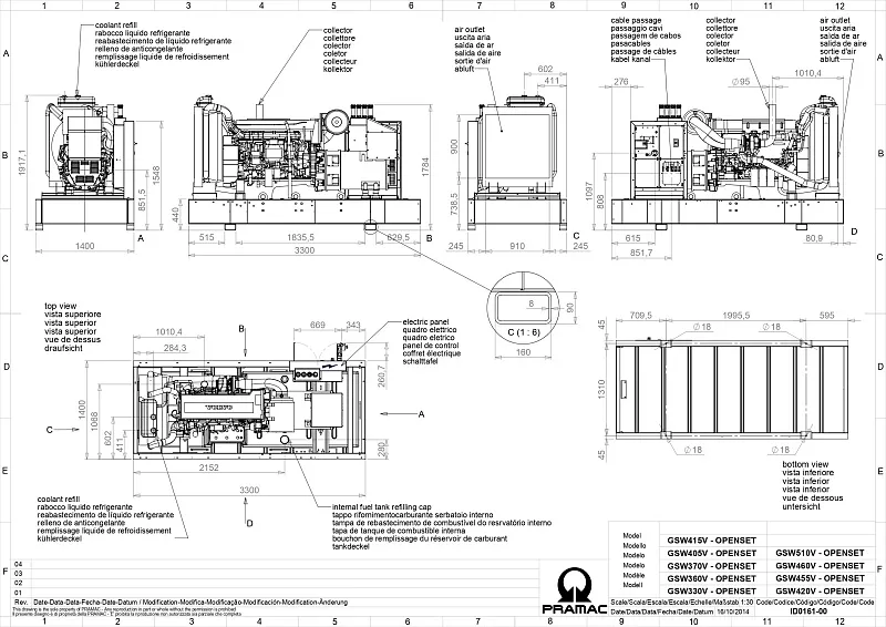 Дизельный генератор Pramac GSW 370 V